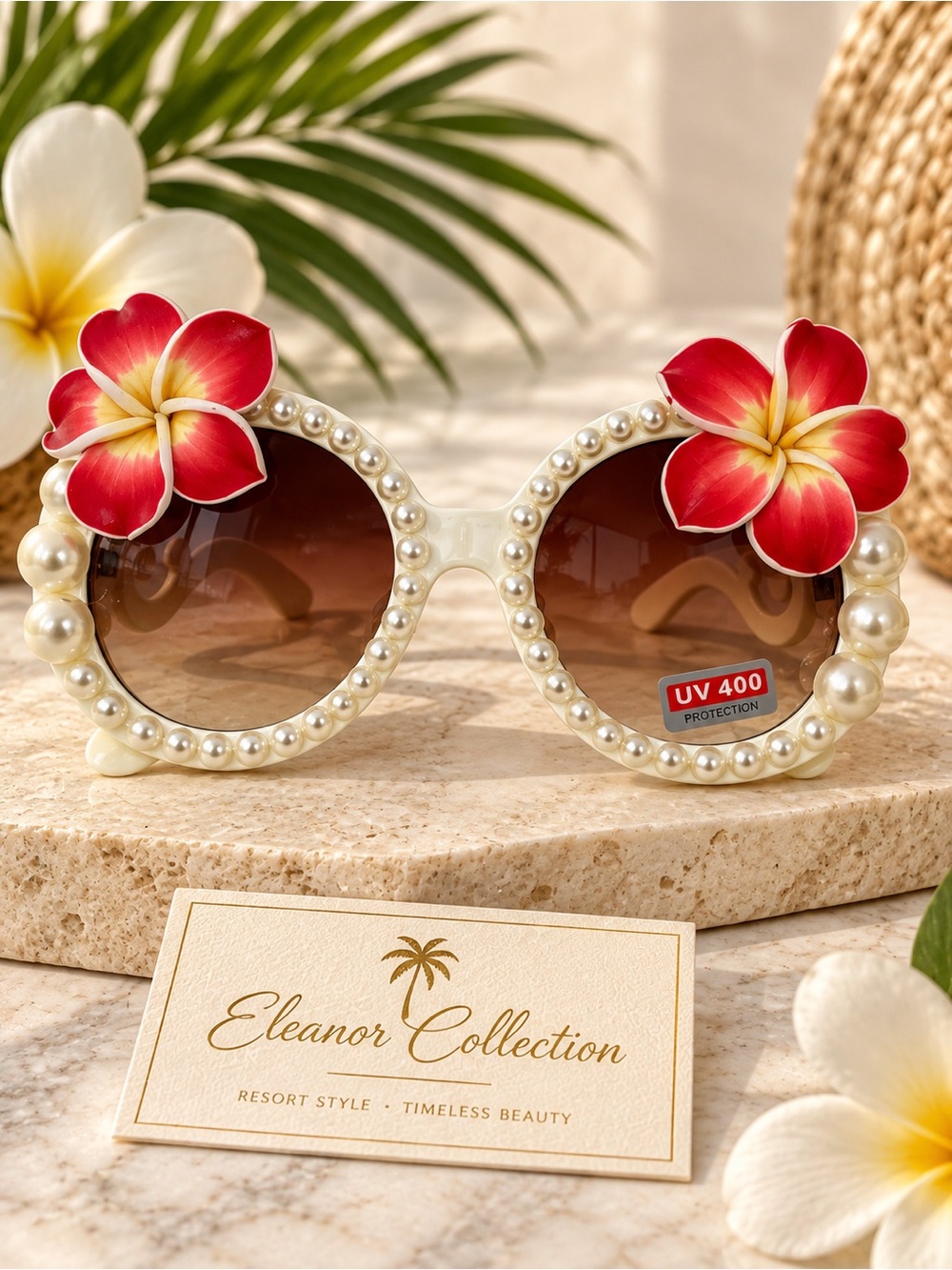 Pearl Floral UV400 Statement Sunglasses